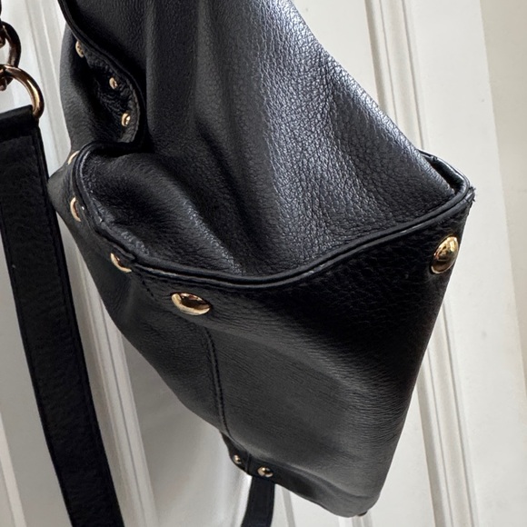 Michael Kors Large Black Studded Satchel with Gold Details - Picture 6 of 12